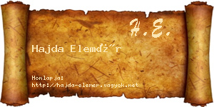 Hajda Elemér névjegykártya